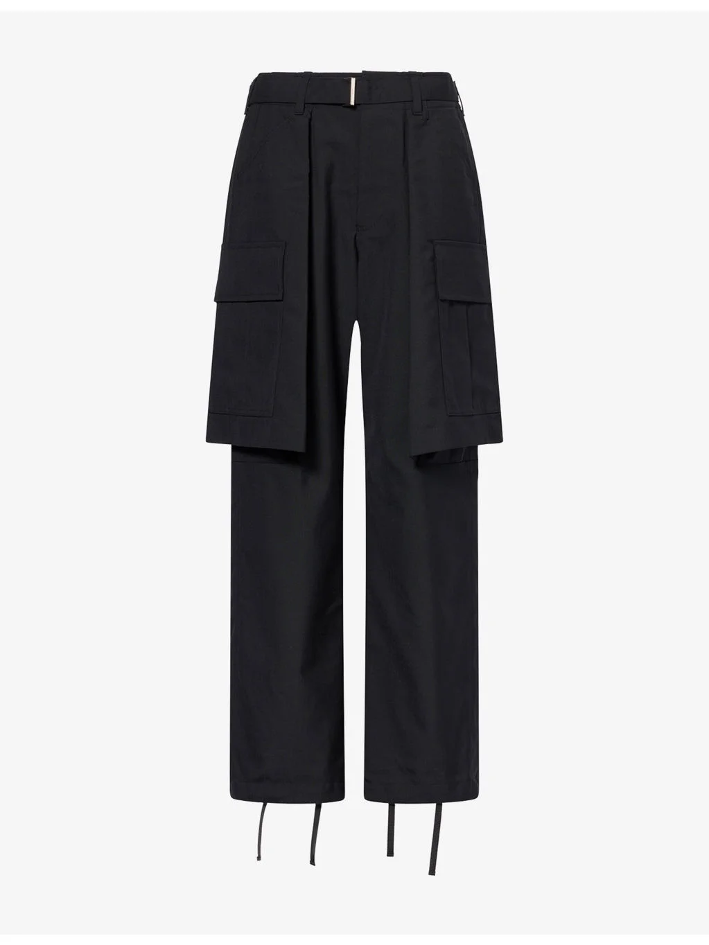 Straight-Leg High-Rise Wool-Blend Cargo Trousers - 1