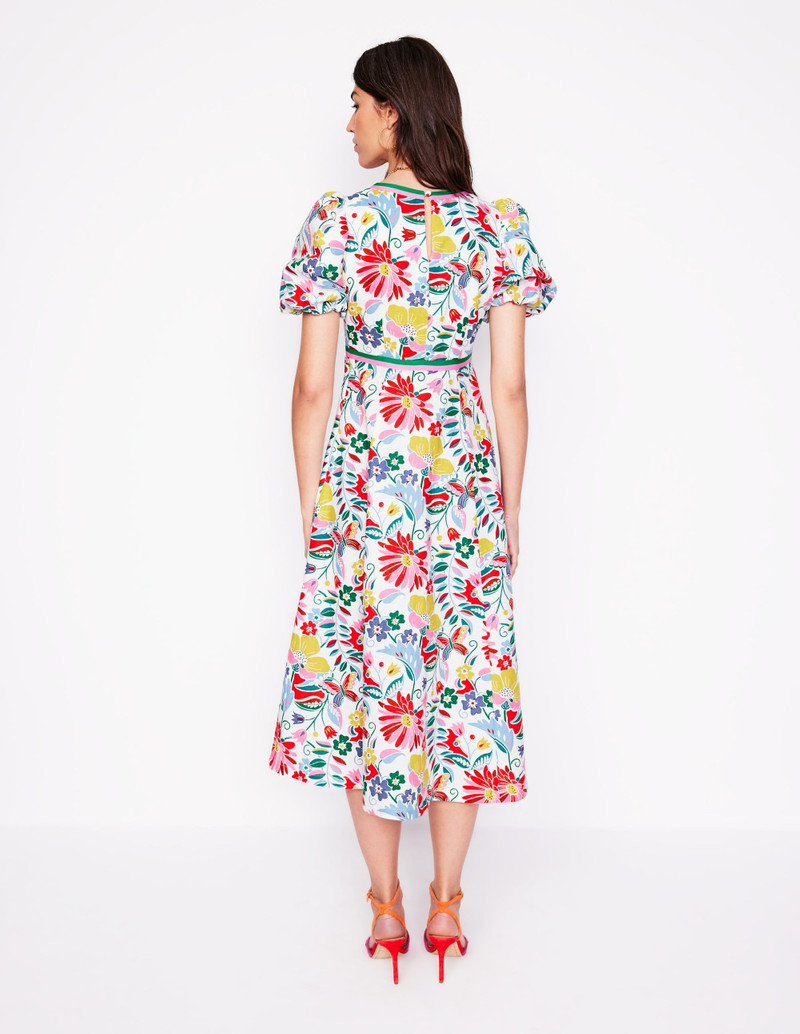 Empire Linen Tea Dress-Multi, Wildflower Trail 4