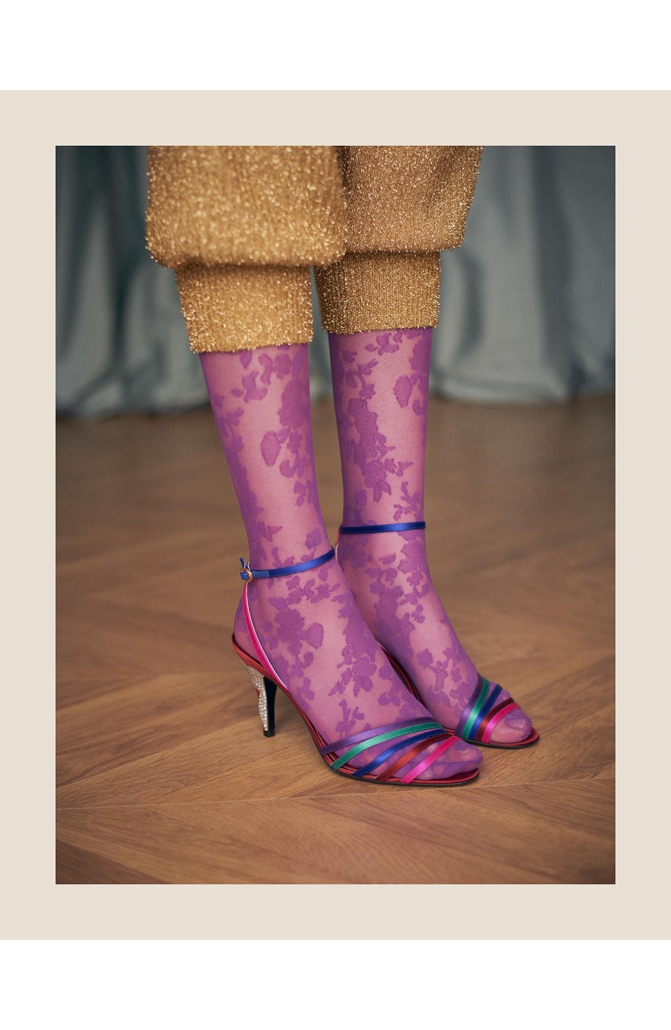 Valentino Garavani Ladycrush Ankle Strap Sandal in Multicolor/silver Shade at Nordstrom - 6