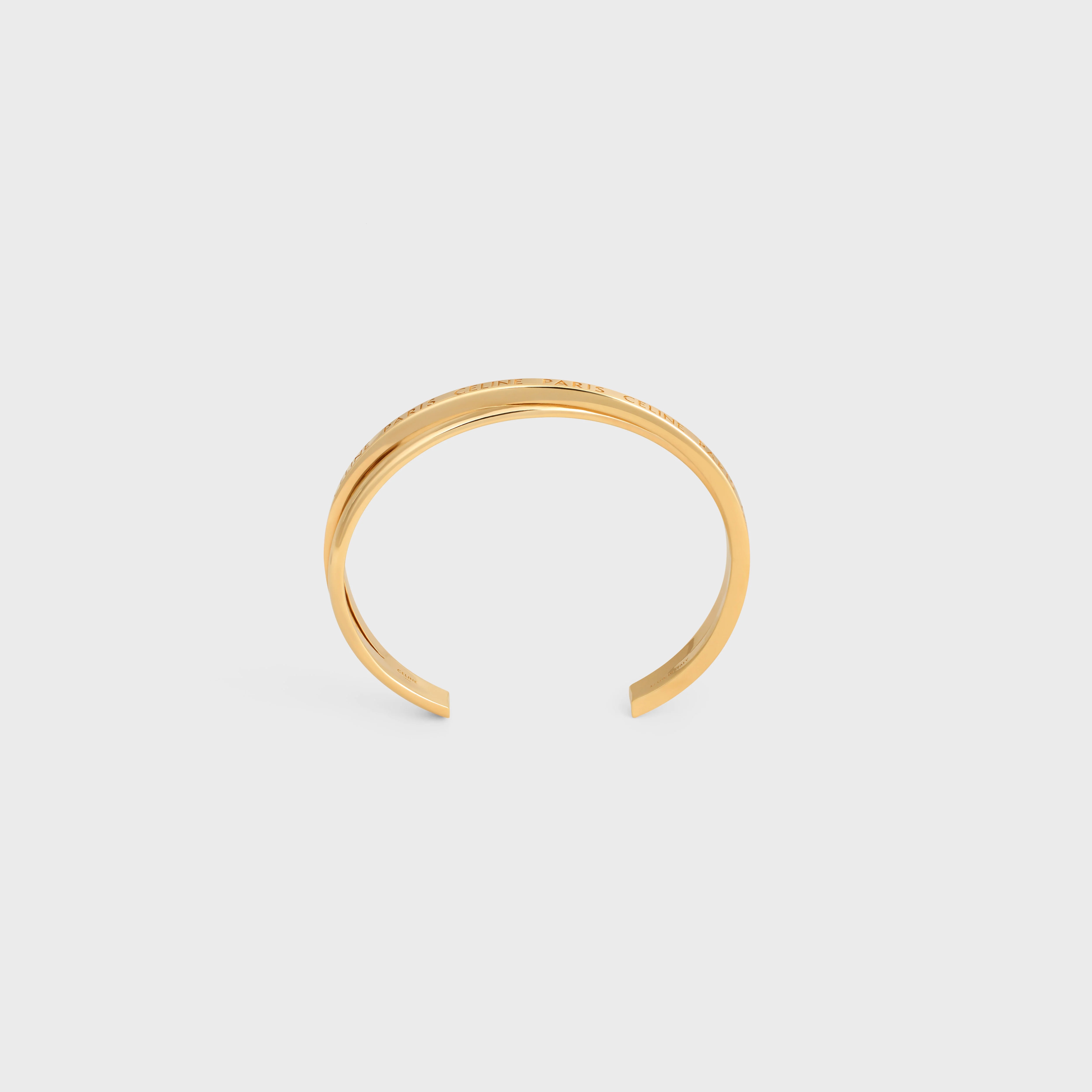 Celine Paris Double Thin Cuff in Brass with Gold Finish - 1