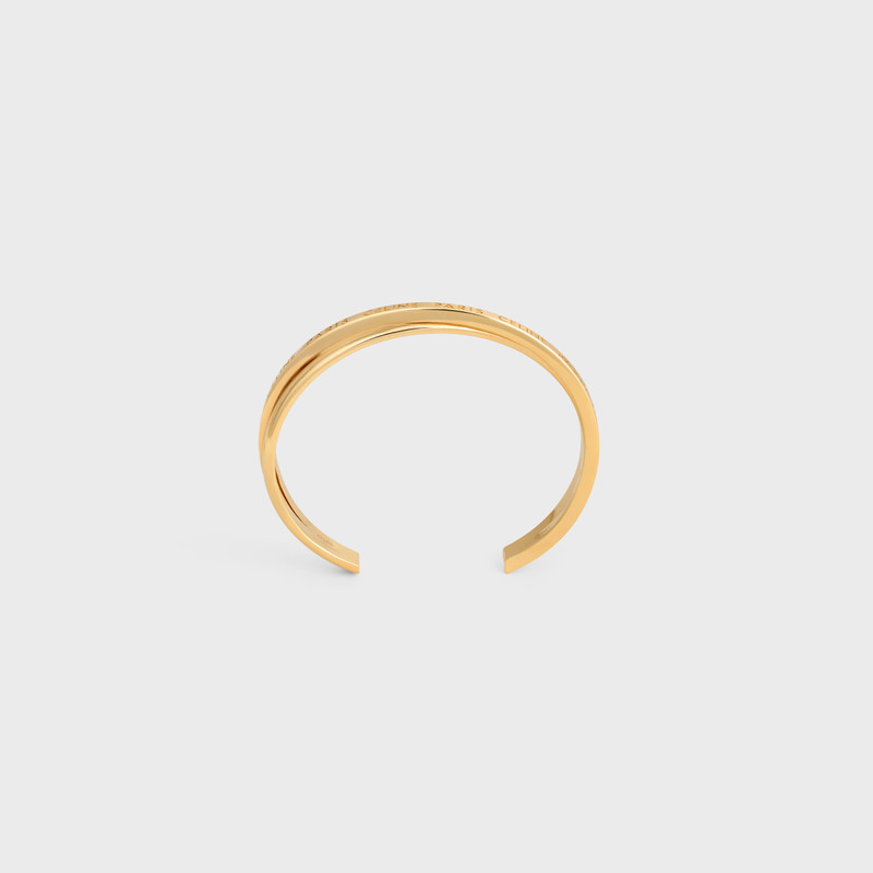 Celine Paris Double Thin Cuff in Brass with Gold Finish 1