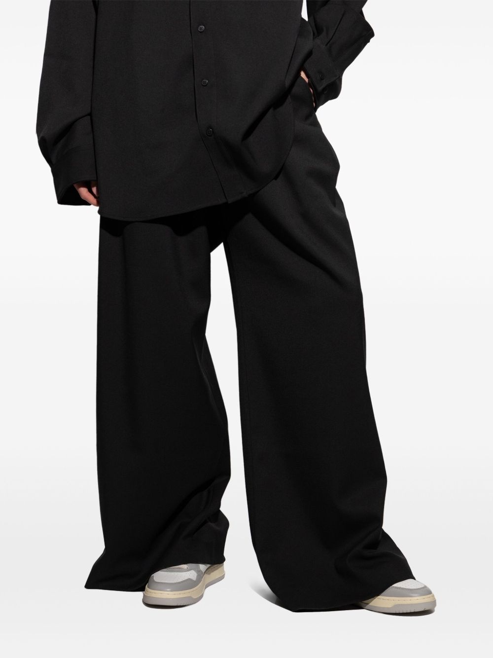pleat-detail trousers - 3