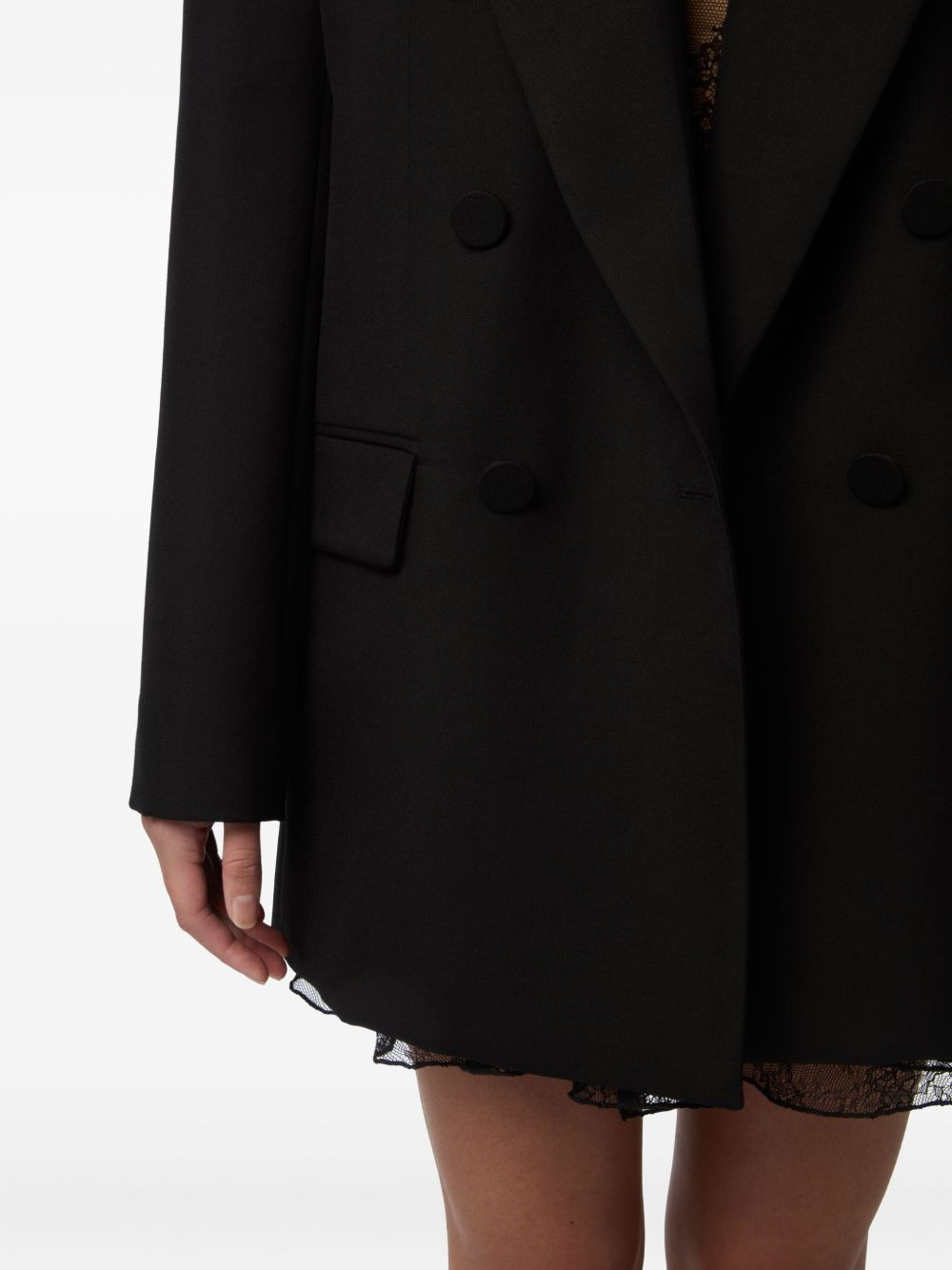 double-breasted wool blazer - 5