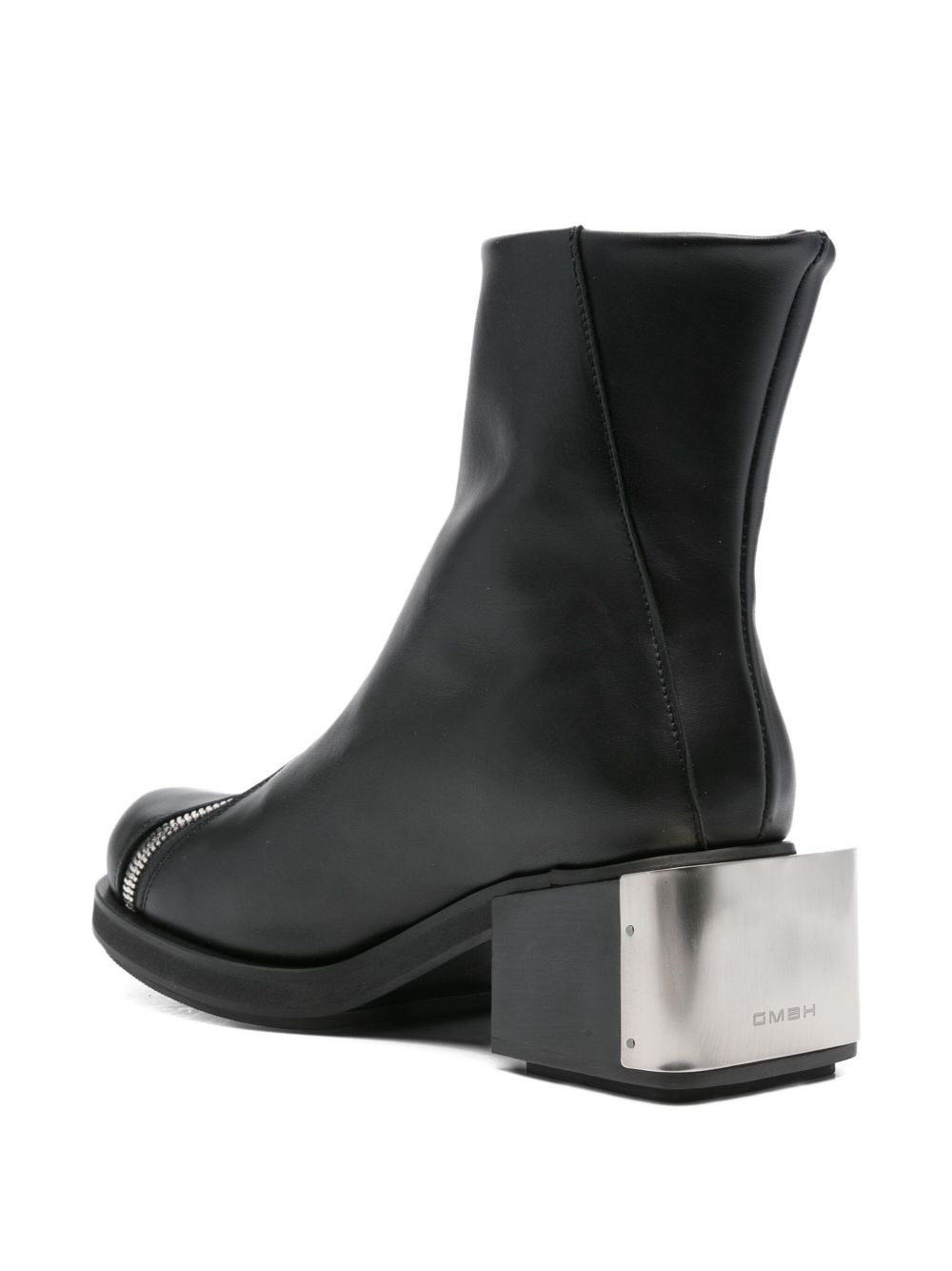 zip-detail block-heel boots - 3