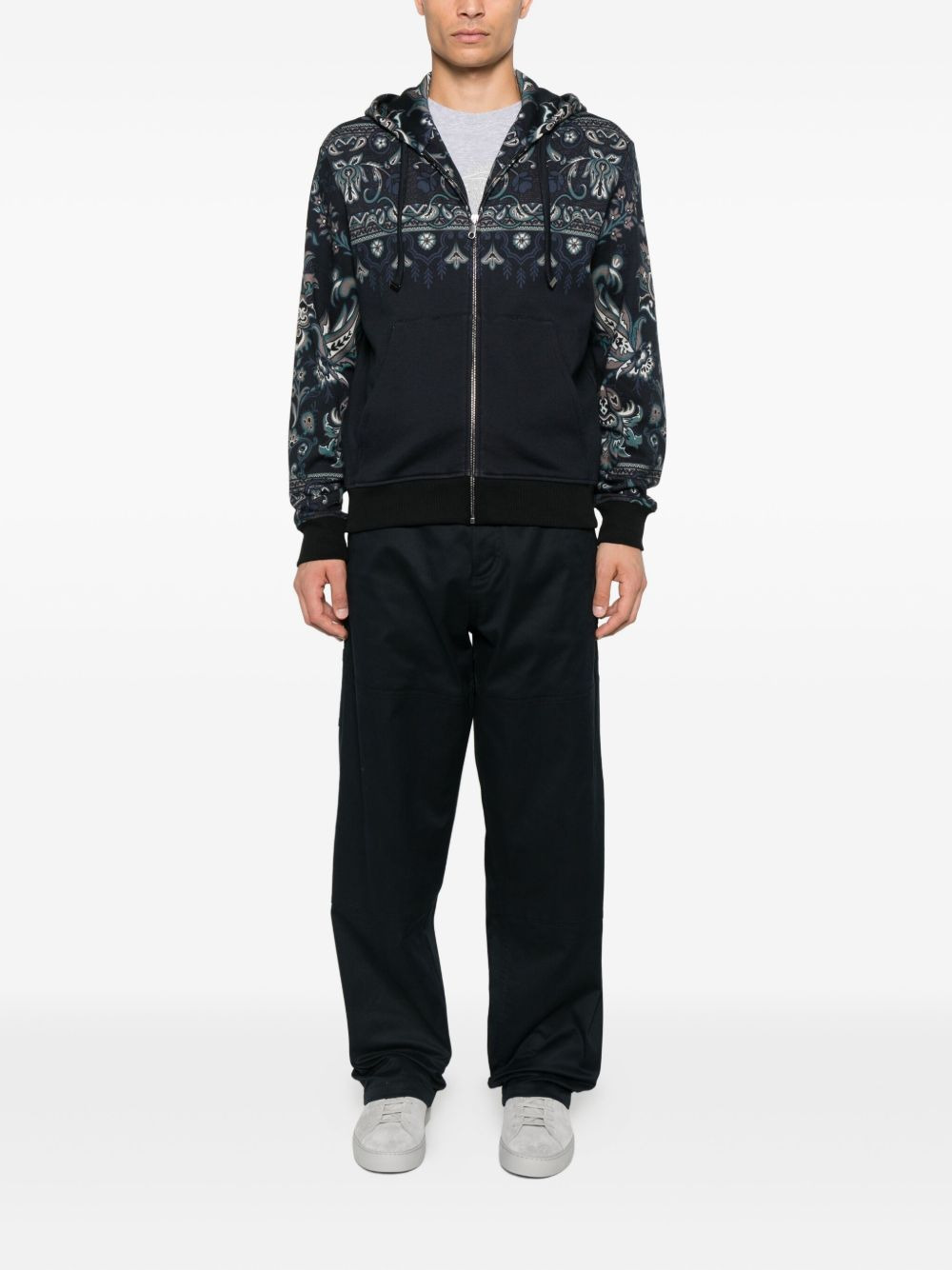 paisley-print zip-up hoodie - 2