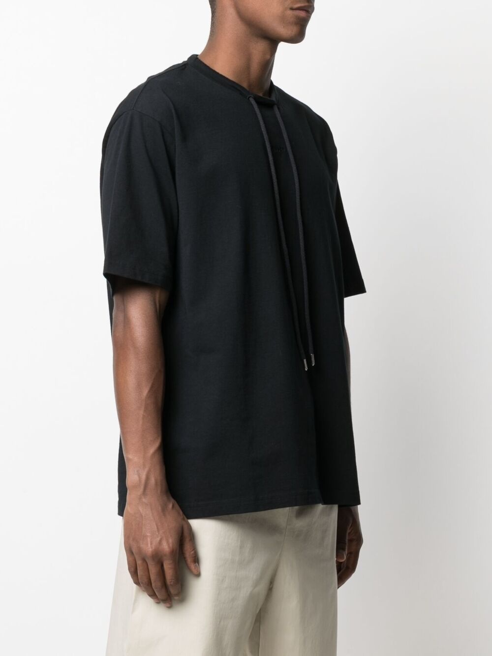 drawstring cotton T-shirt - 3