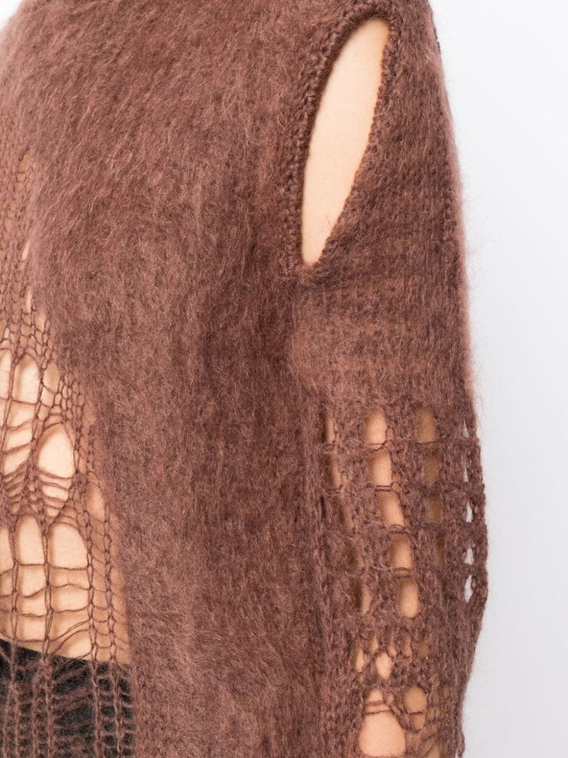 perforated-design knitted hoodie 5