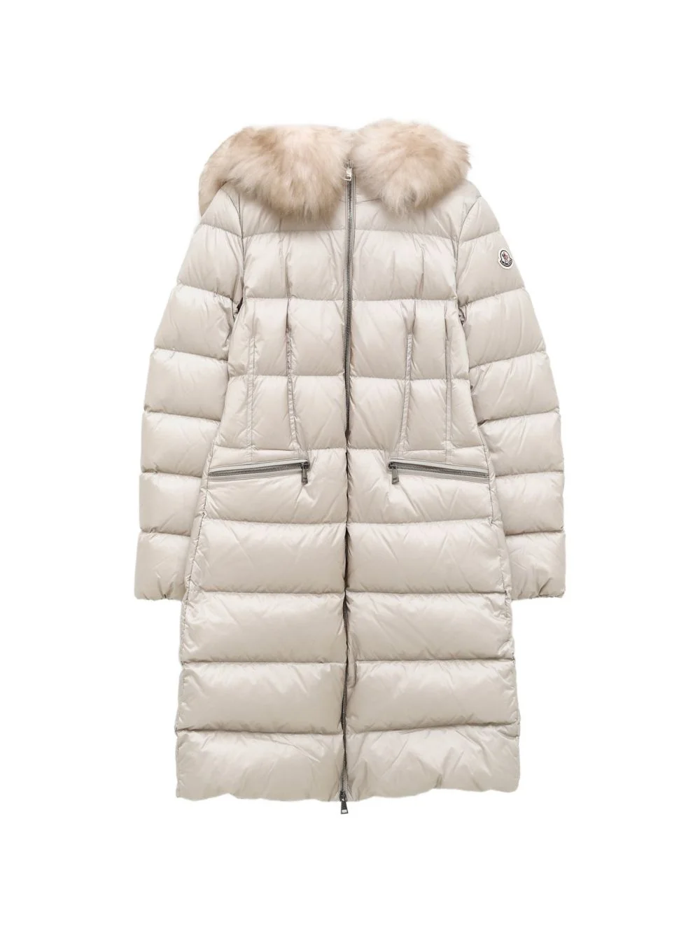 fur-trim quilted coat - 1