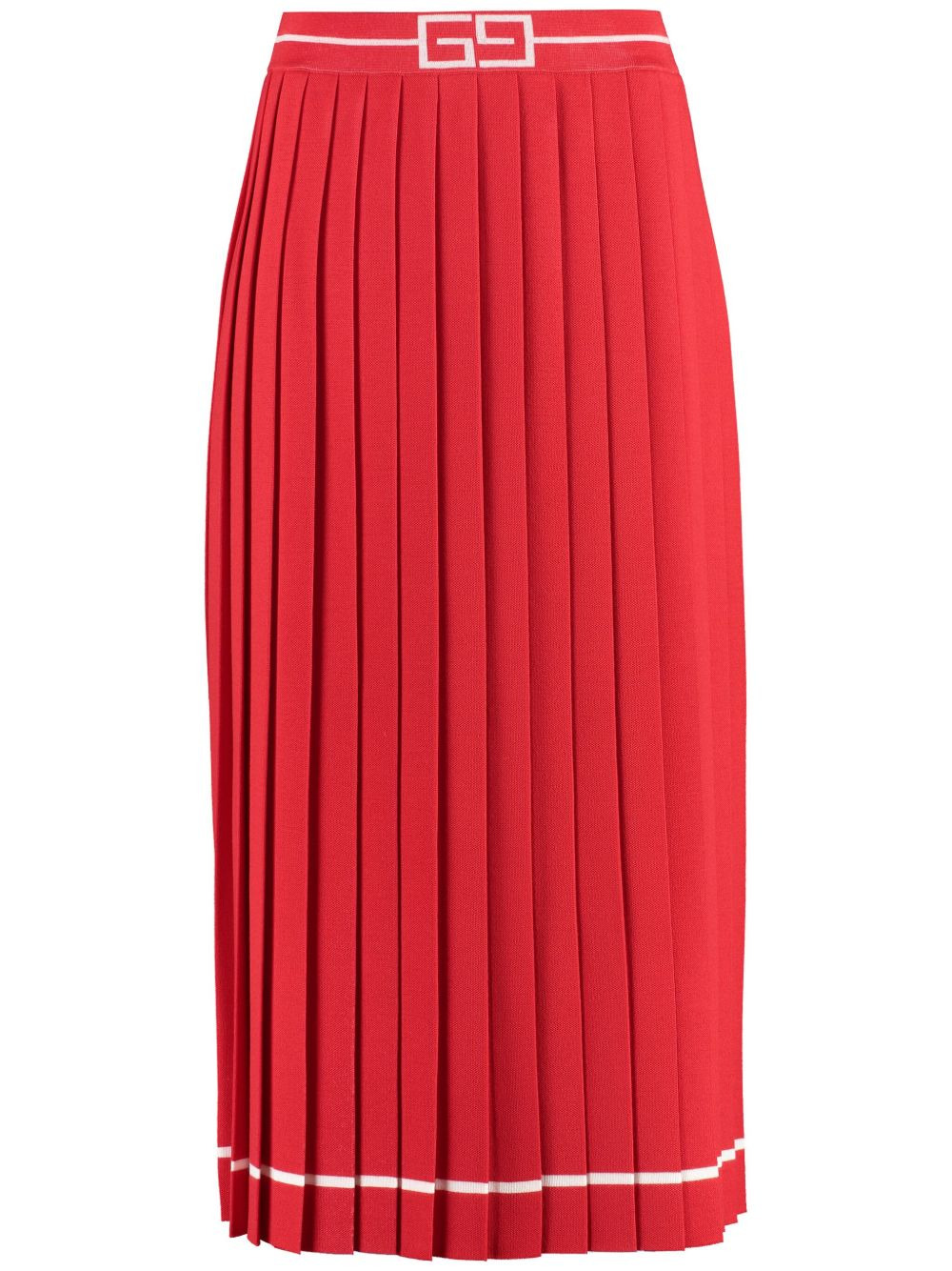 GG-waistband jacquard midi skirt - 1