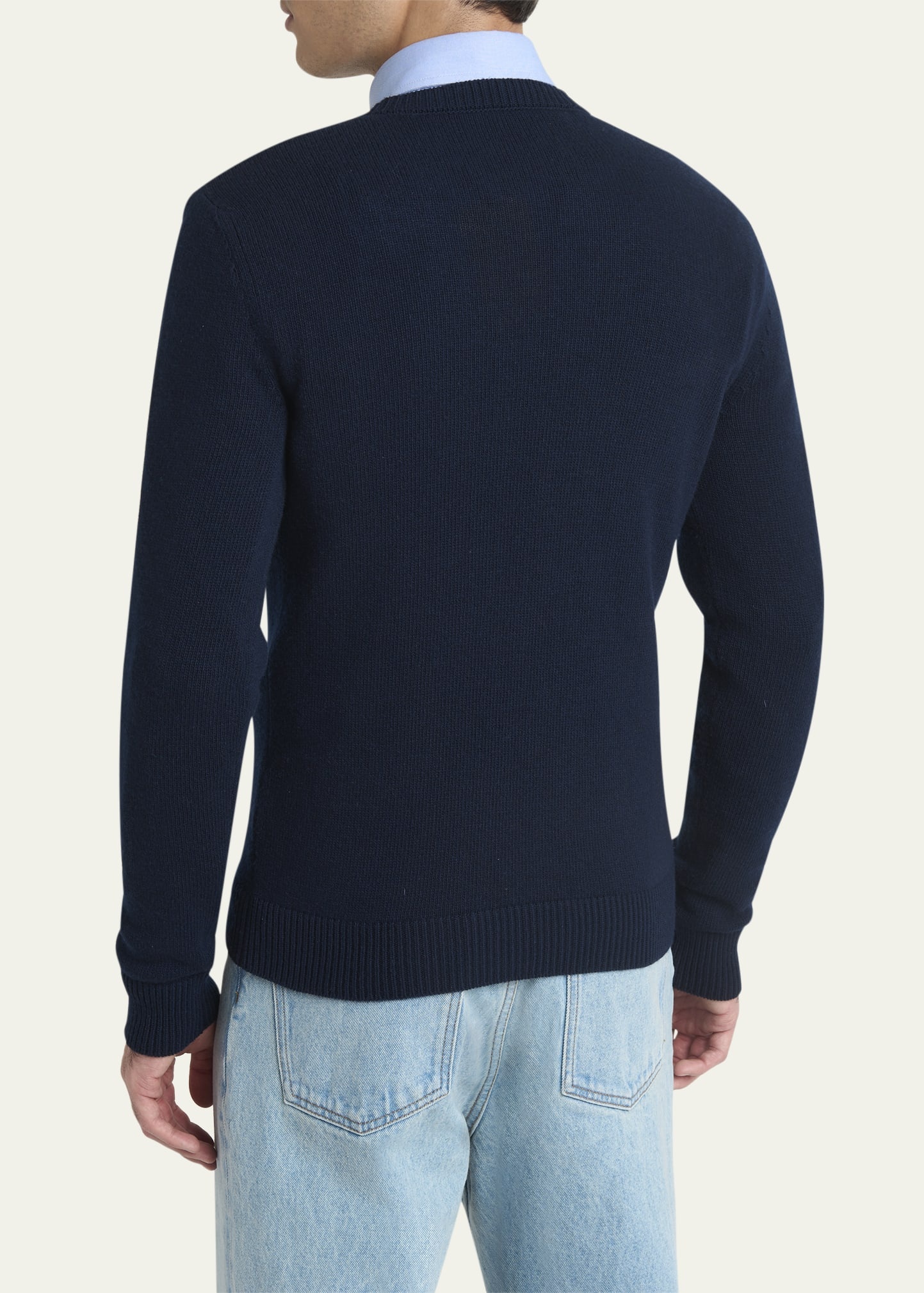 Men's Wool Chez Valentino Heart Jacquard Crewneck Sweater - 3