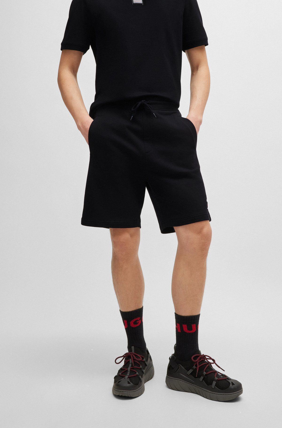 COTTON-TERRY RELAXED-FIT SHORTS WITH LOGO TRIM - 2