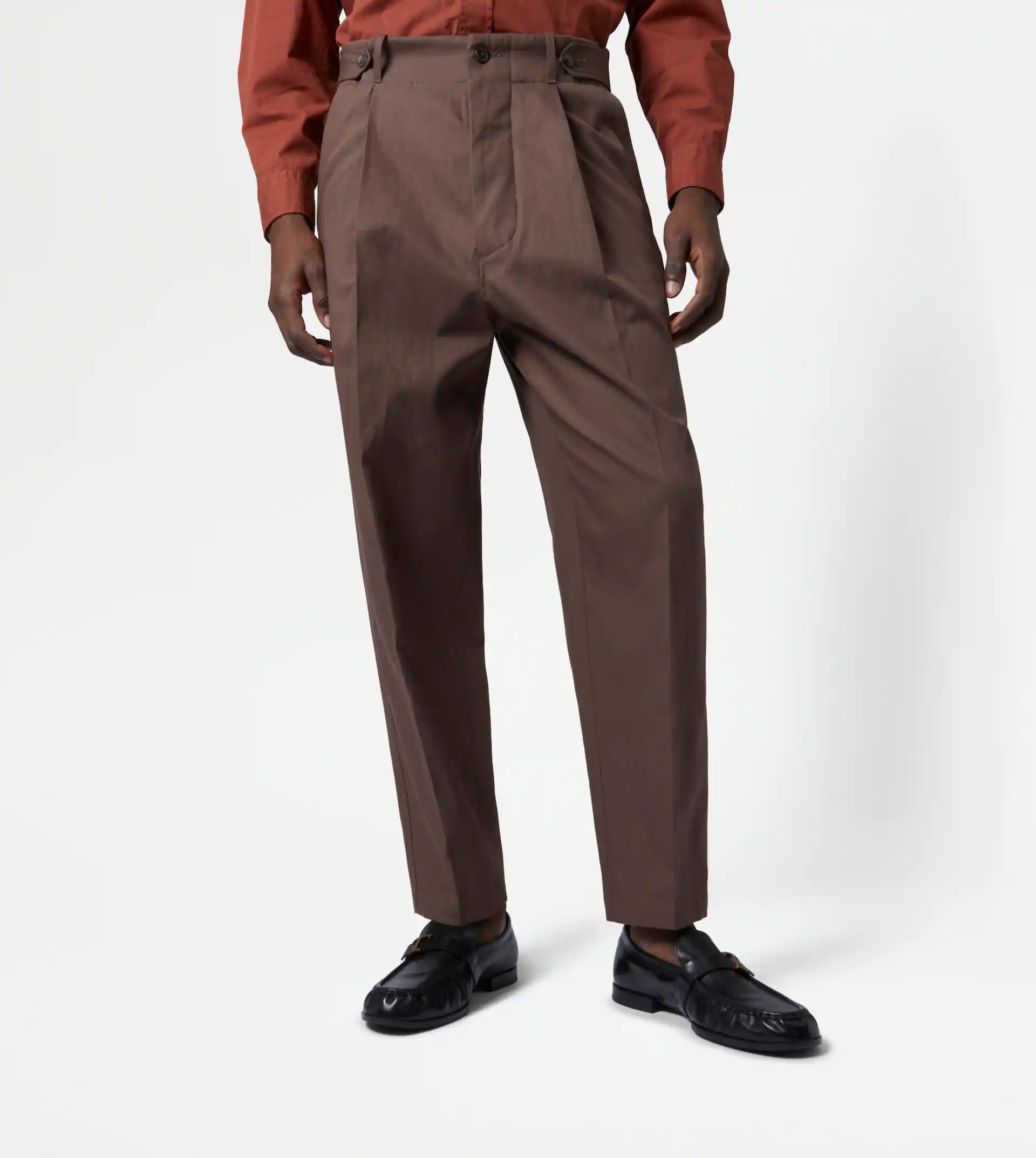 TROUSERS WITH DARTS - BROWN - 7