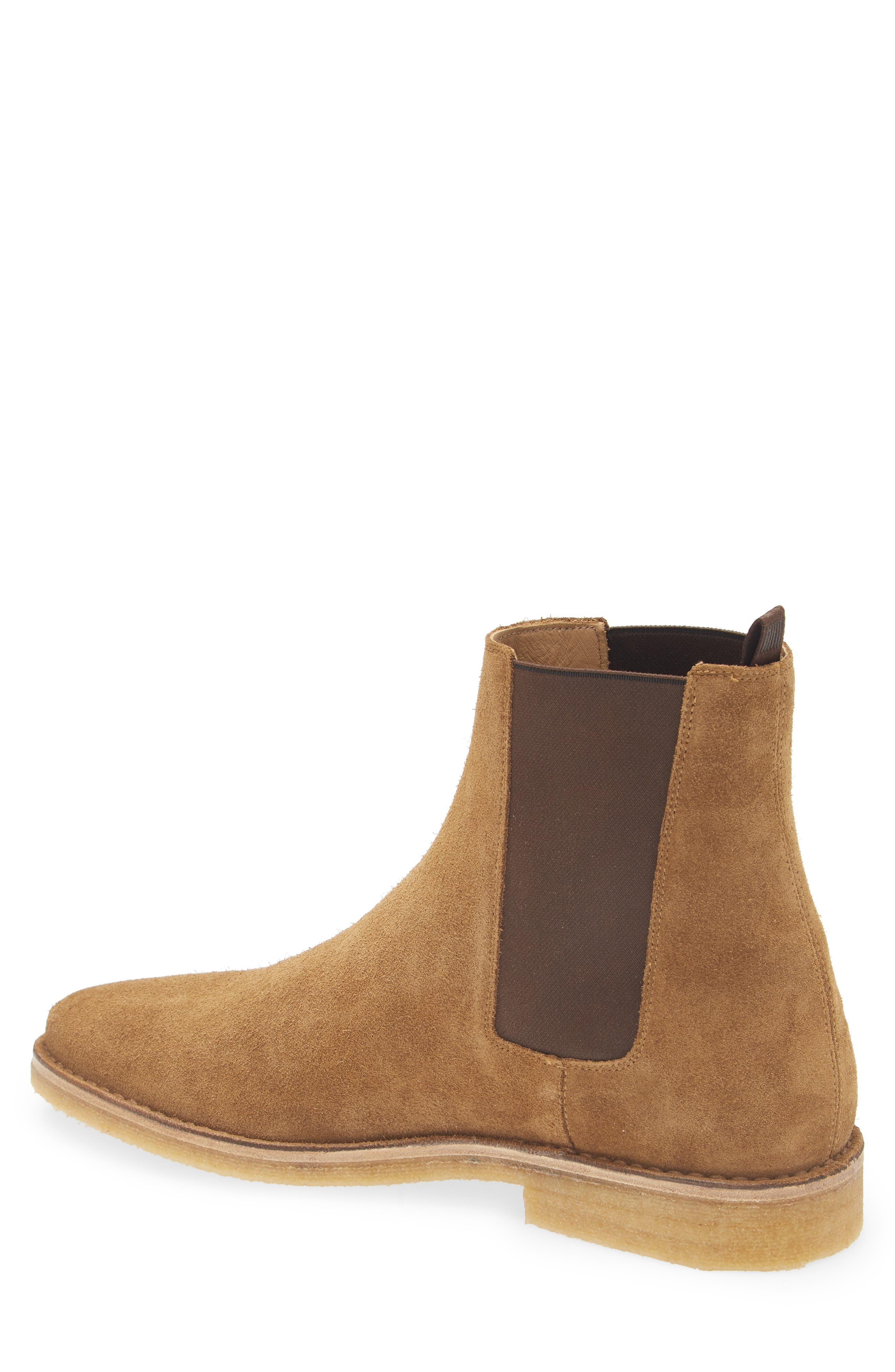 BOSS x Beckham Jareth Plain Toe Suede Chelsea Boot in Medium Beige at Nordstrom - 2