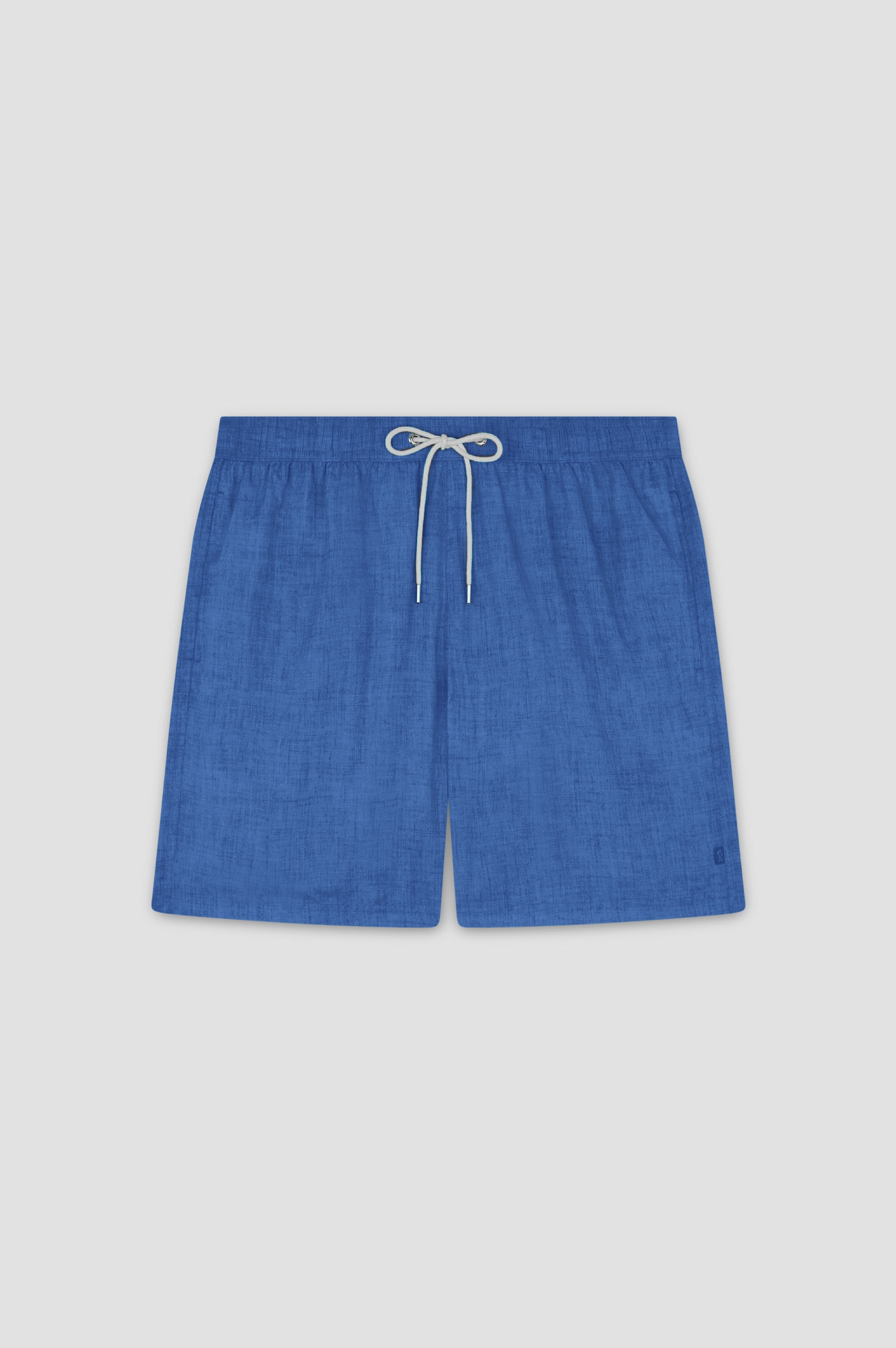 SWIM SHORTS WITH LINEN-EFFECT PRINT - 1