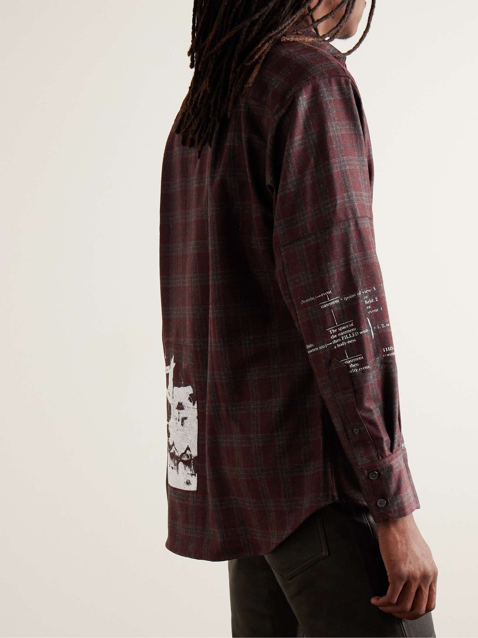 Printed Checked Merino Wool-Flannel Shirt - 3