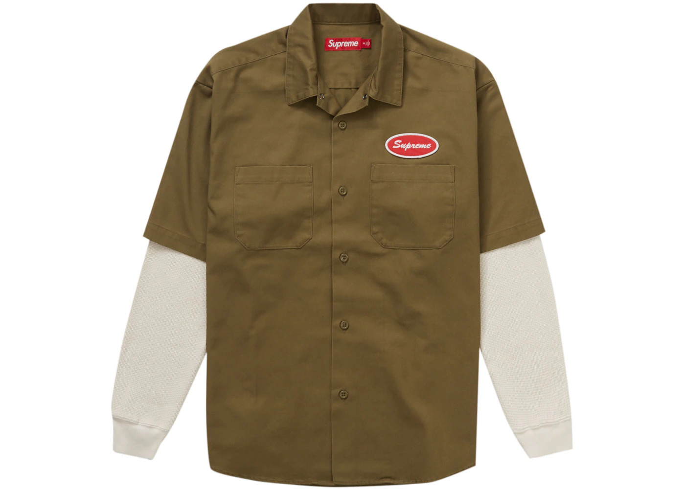 Supreme Thermal Sleeve Work Shirt Olive - 2