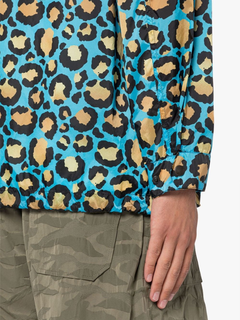TEEMING LEOPARD PRINT NYLON PACKABLE COACH JACKET 5
