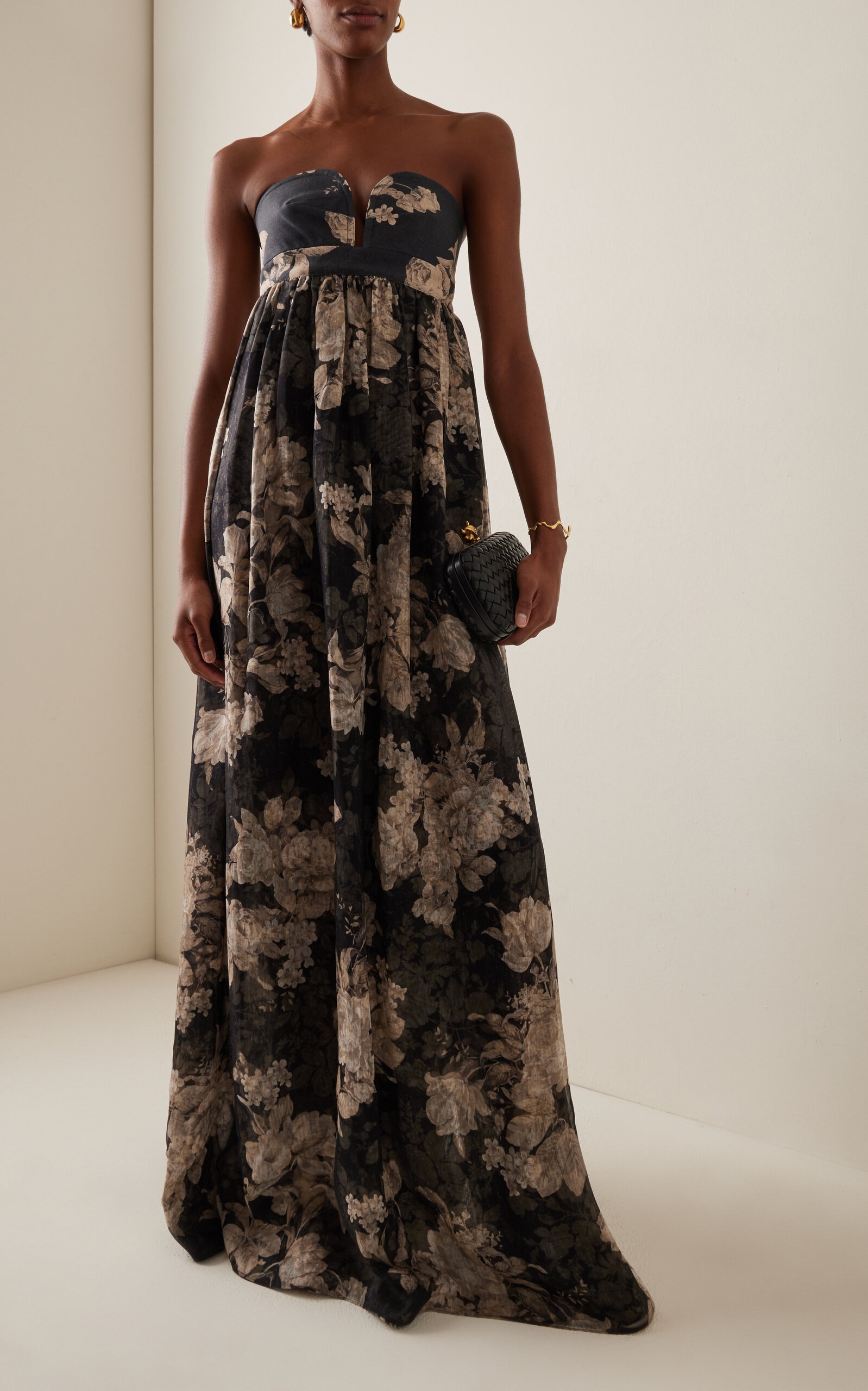 Max Mara ACERBO1234 Printed chiffon bustier dress | REVERSIBLE