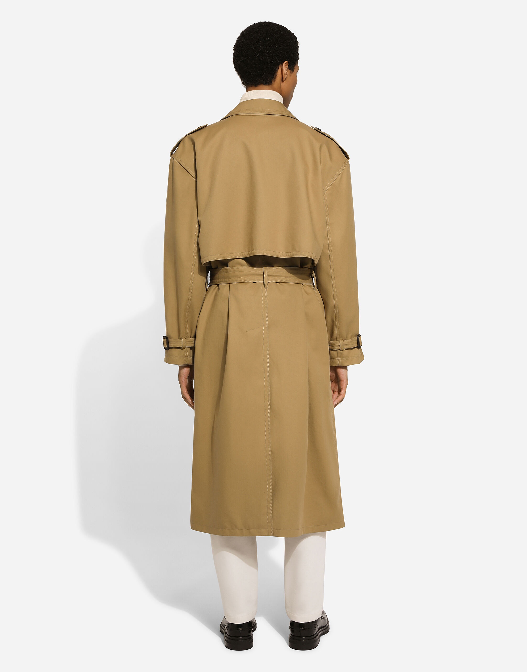 Double-breasted cotton trench coat - 3