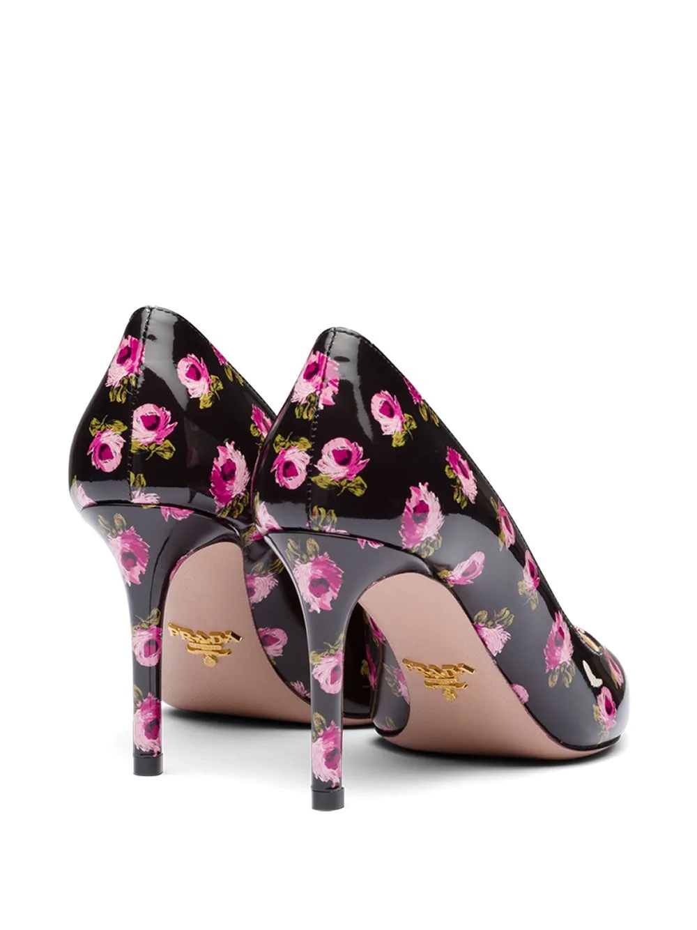 rose print 85mm pumps - 3