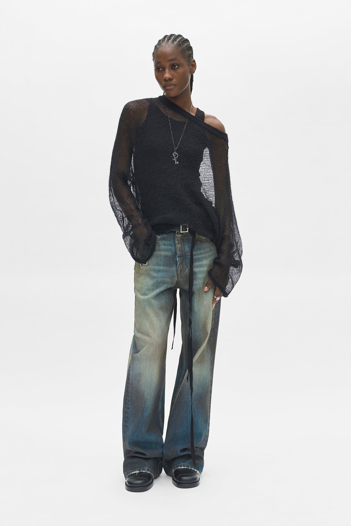 Dolfine Bias Cut Dropped Shoulder Sweater - 4