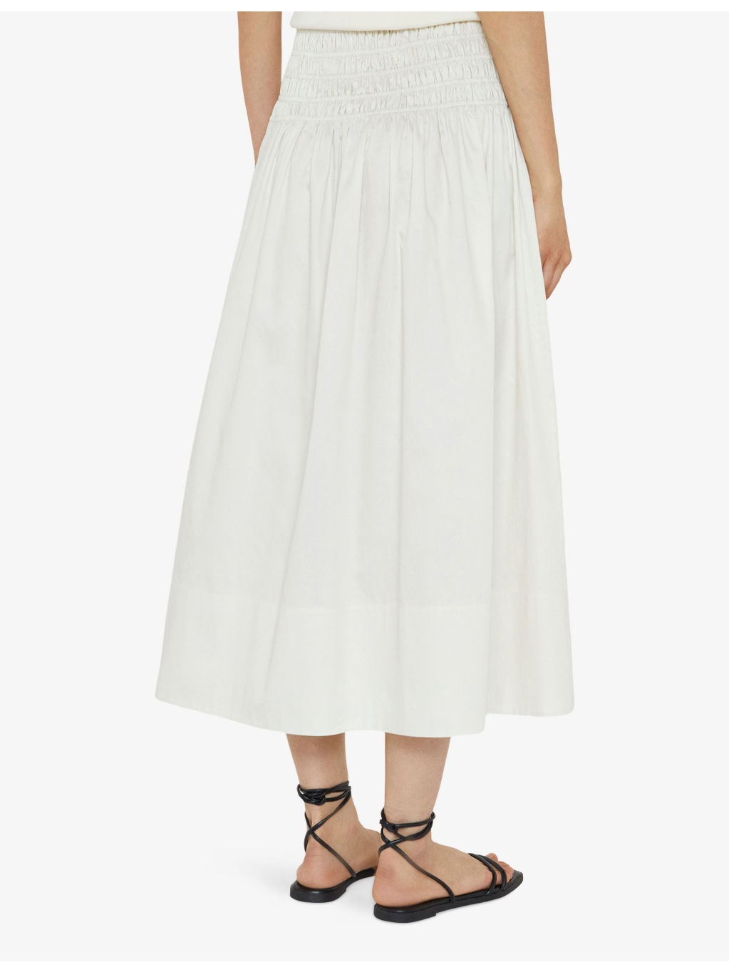 Leonie Shirred-Waist Cotton Midi Skirt - 4