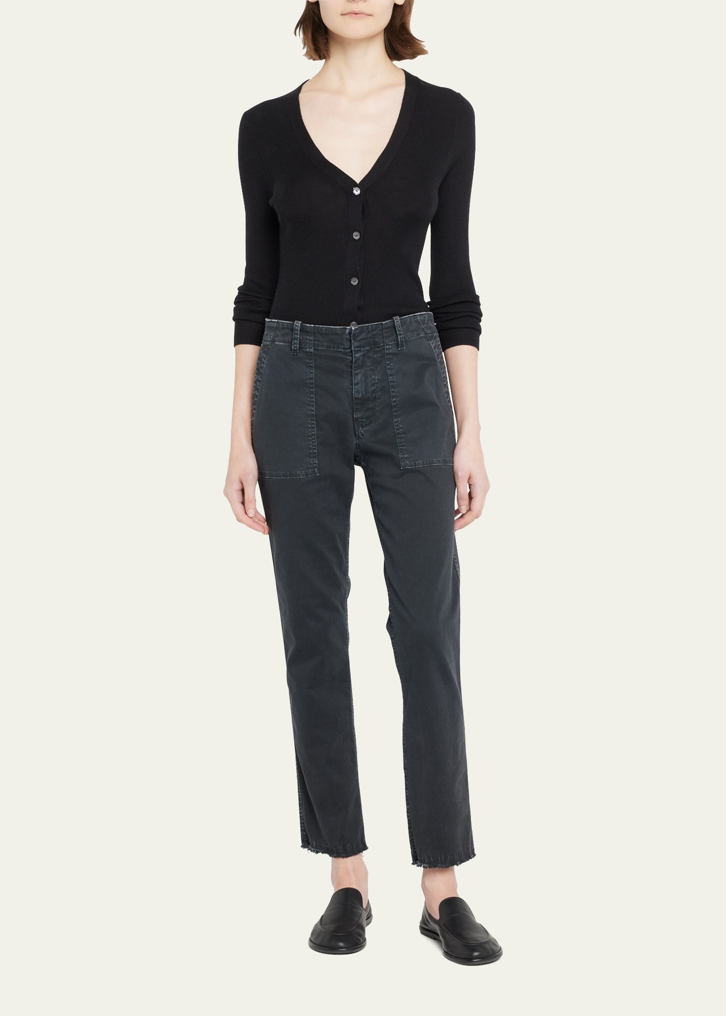 Jenna Cropped Raw-Edge Pants - 2