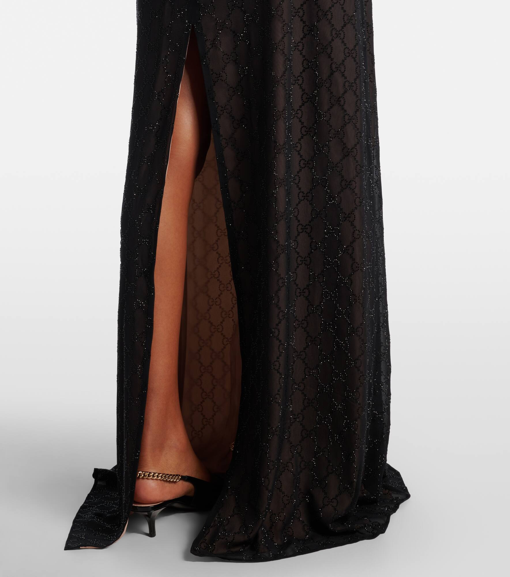 GG embellished silk gown - 5