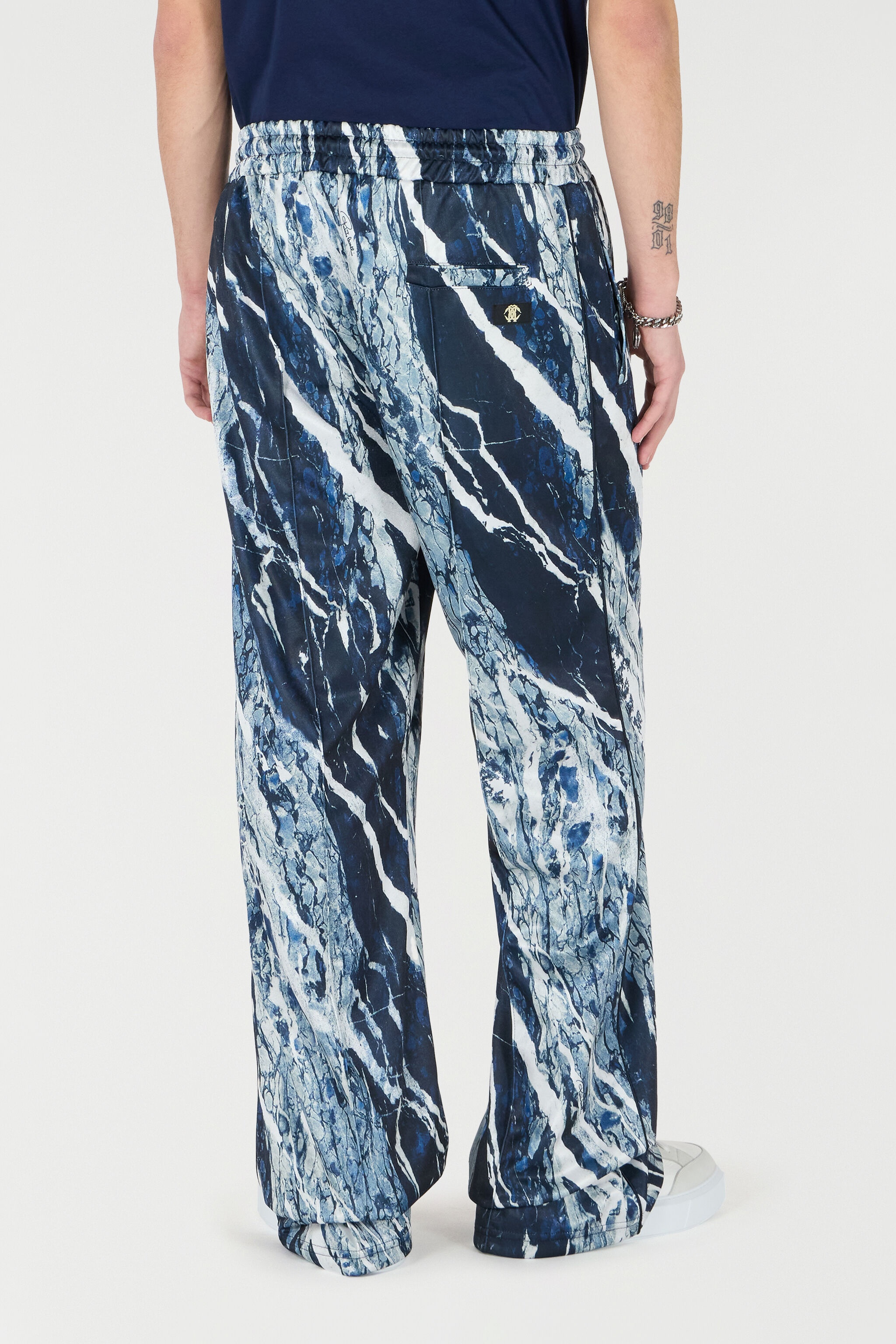 Marble-Print Sports Pants - 4