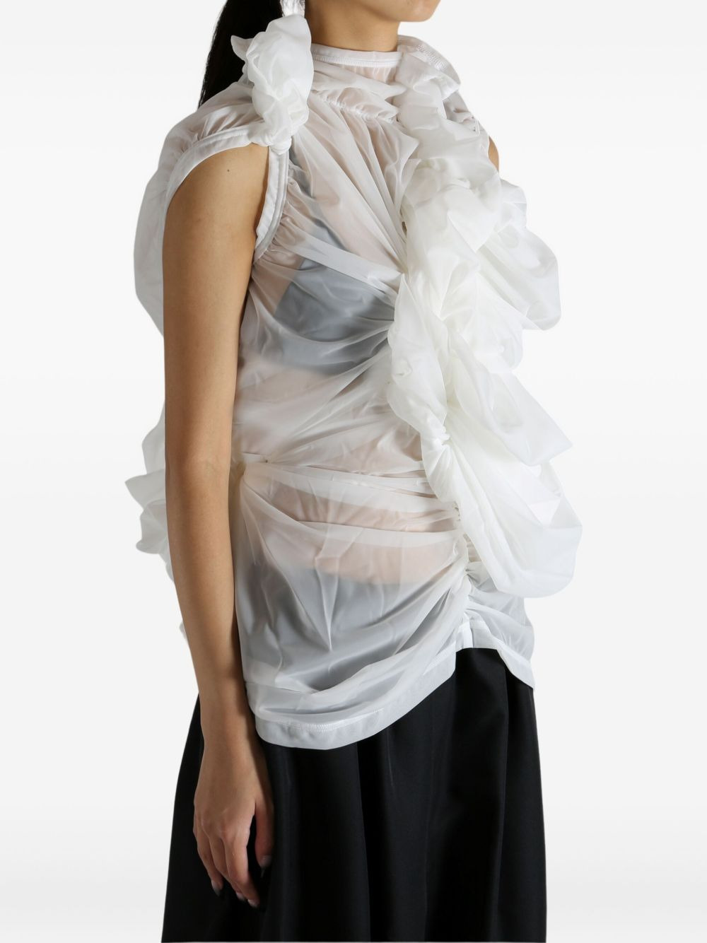 ruffled draped top - 3