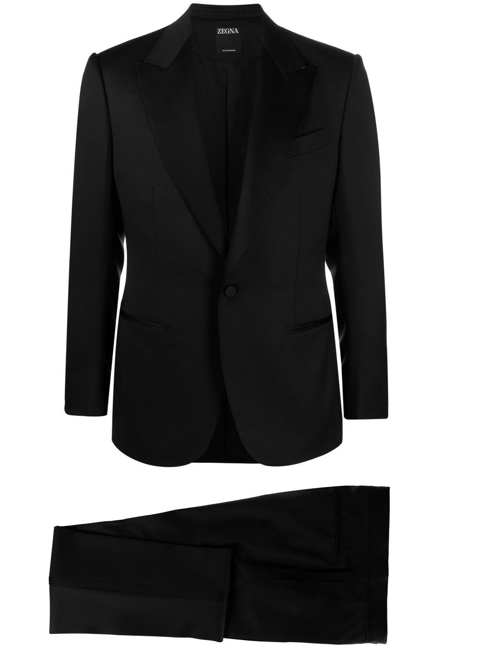 single breasted wool suit - 1