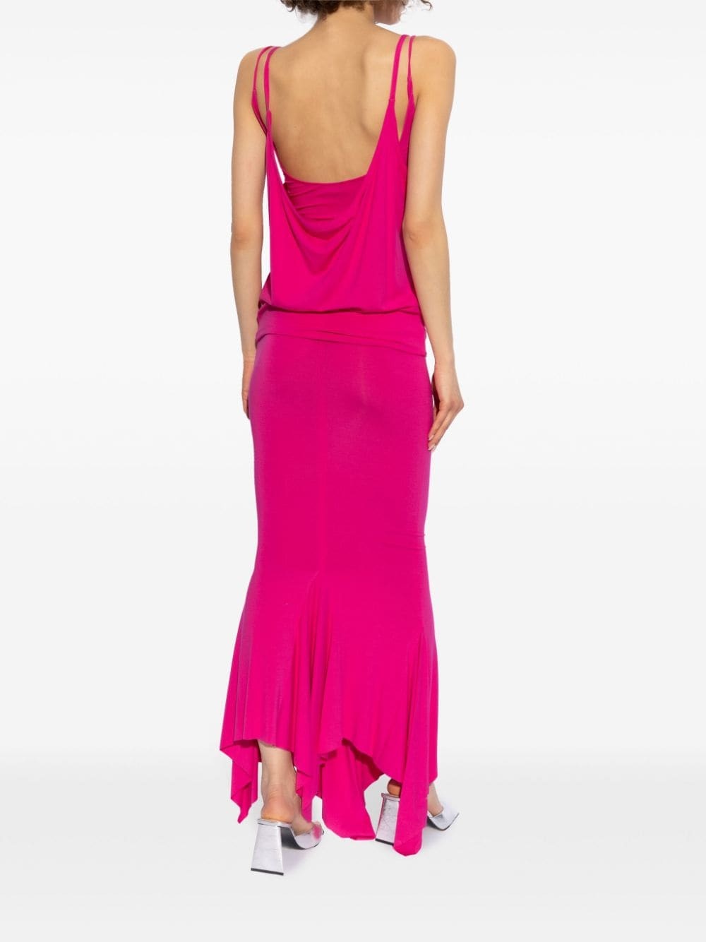 layered mermaid-silhouette maxi dress - 4