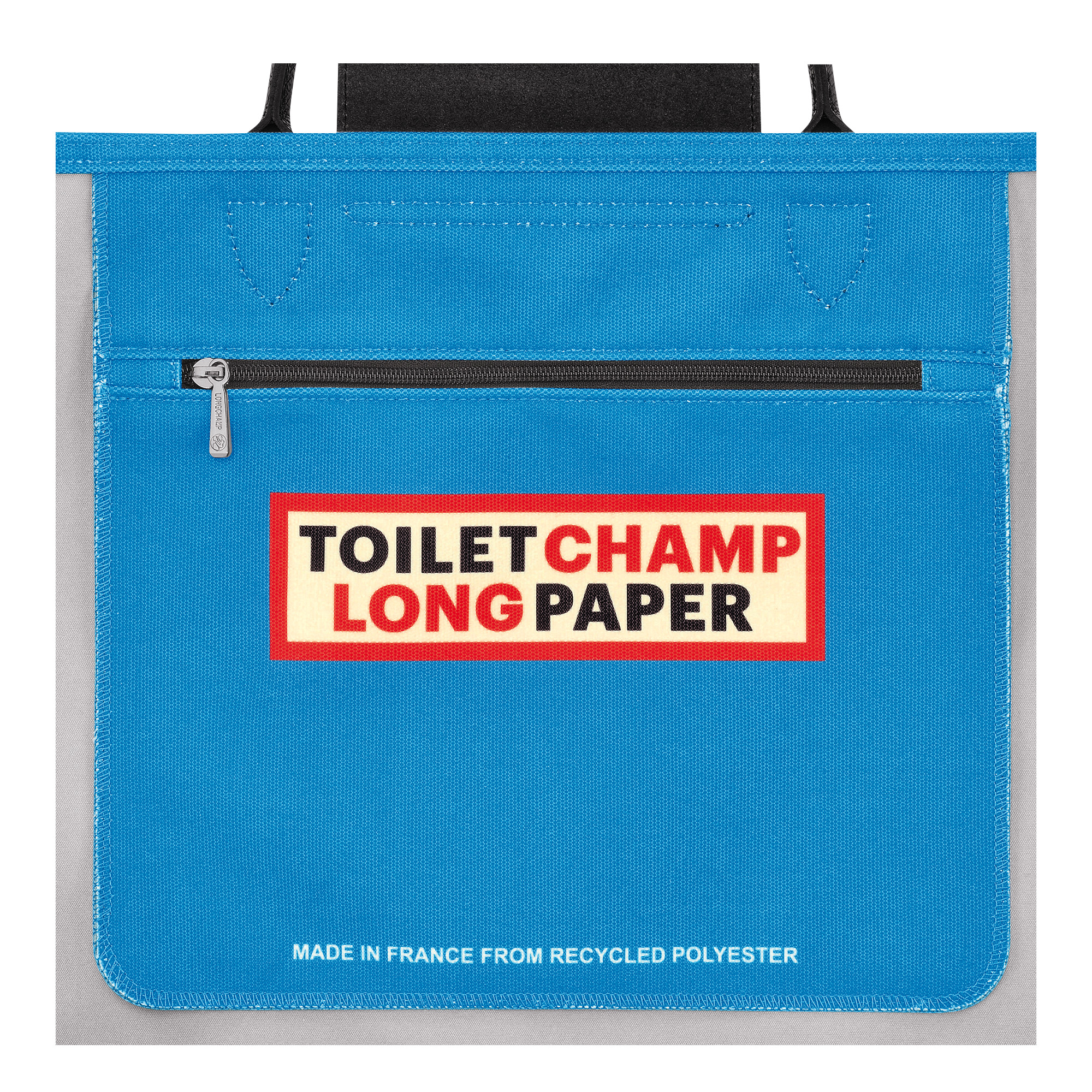 Longchamp x ToiletPaper M Tote bag Cloud Blue - Canvas - 5