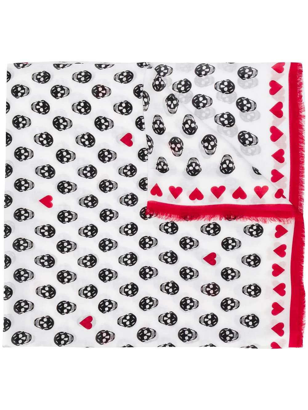 skull heart print scarf - 1