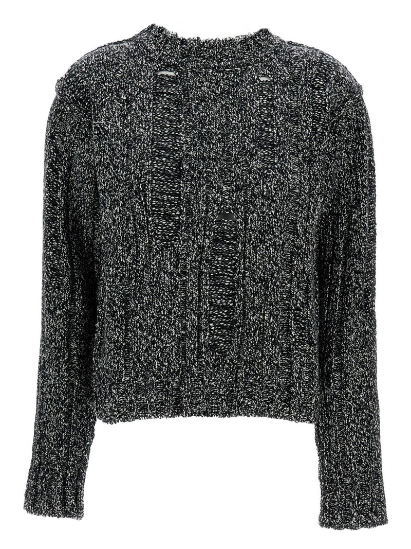 cable-knit distressed sweater 1