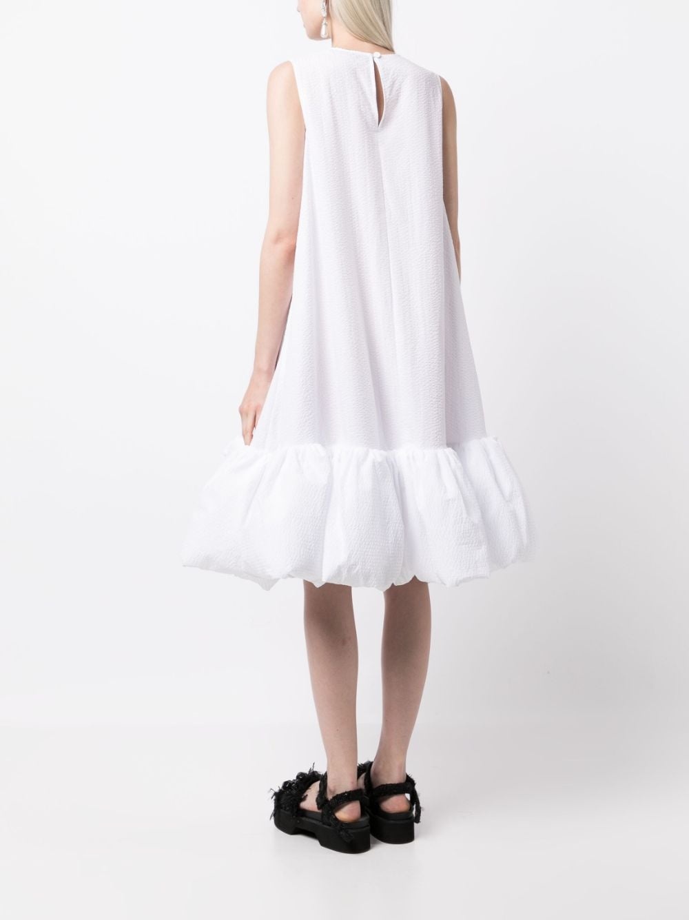 puffball hem sleeveless cotton dress - 4