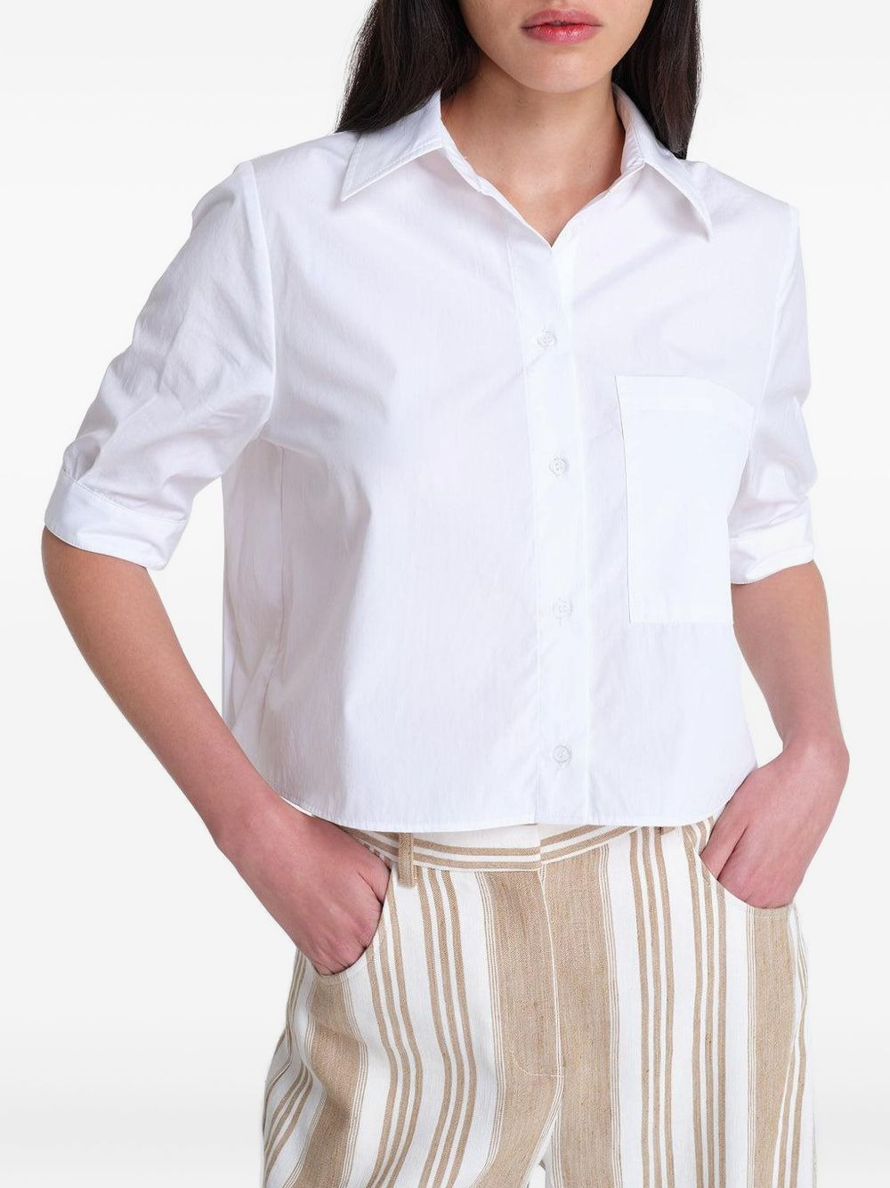 Short Lived pocket cropped shirt - 4