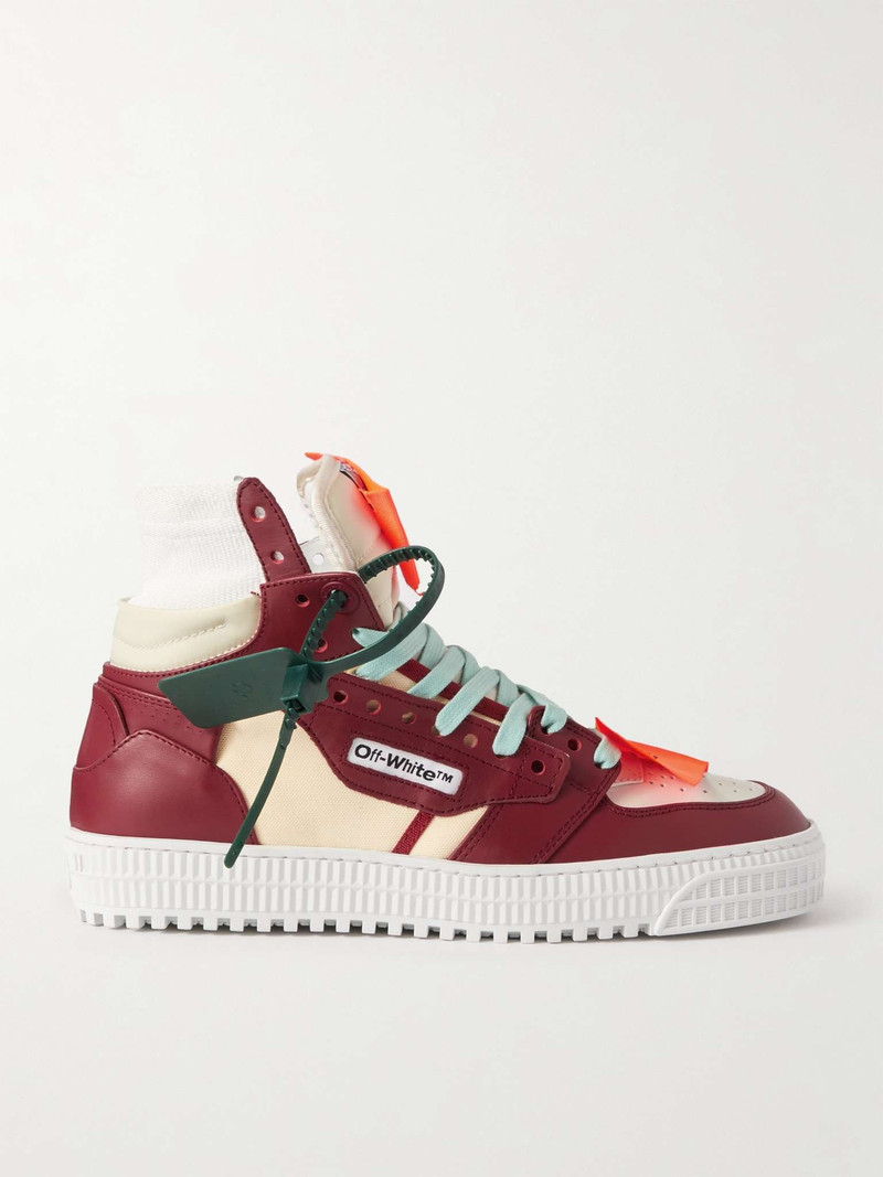 3.0 Off-Court Leather, Canvas and Suede High-Top Sneakers - 1