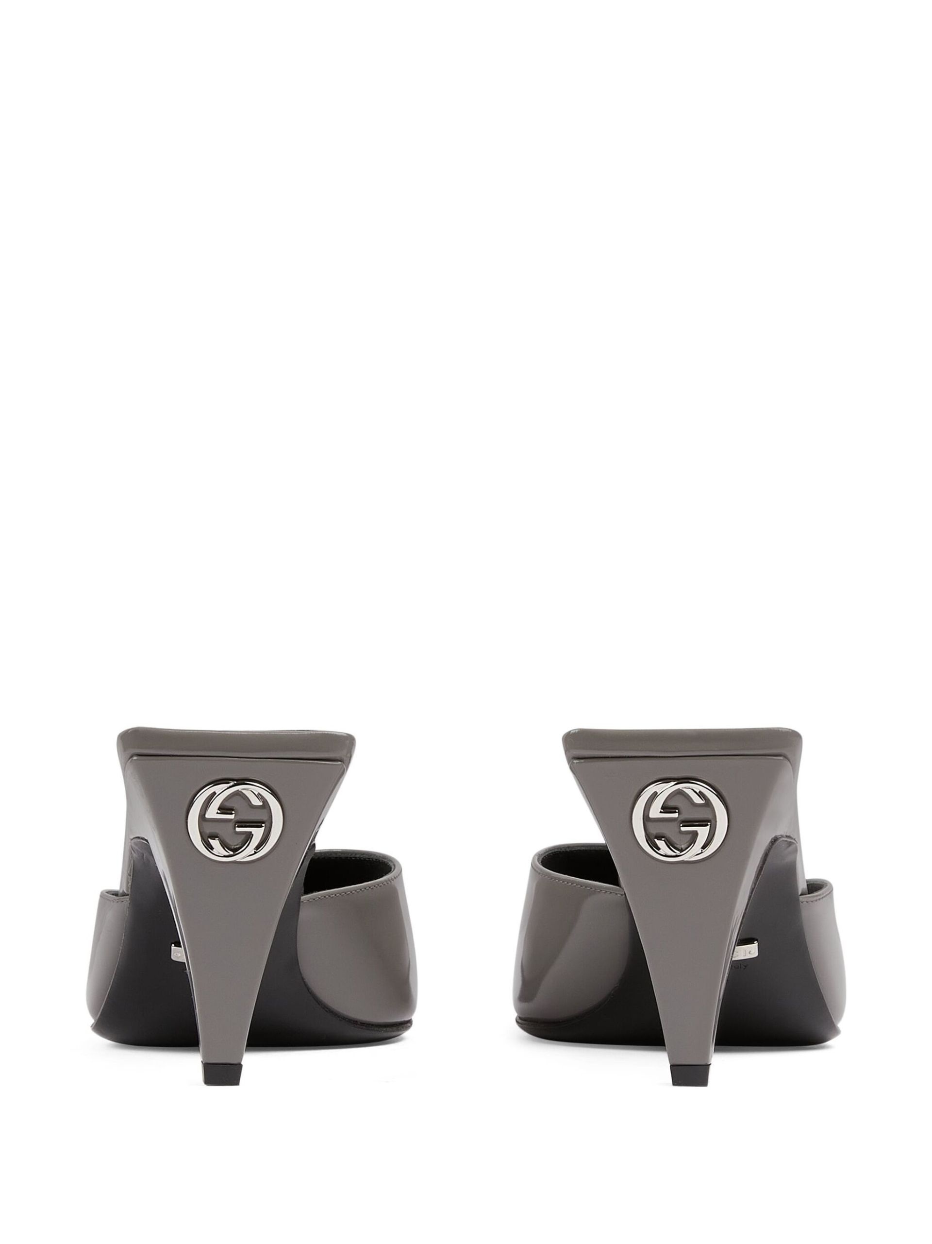 grey 75 leather mules - 3