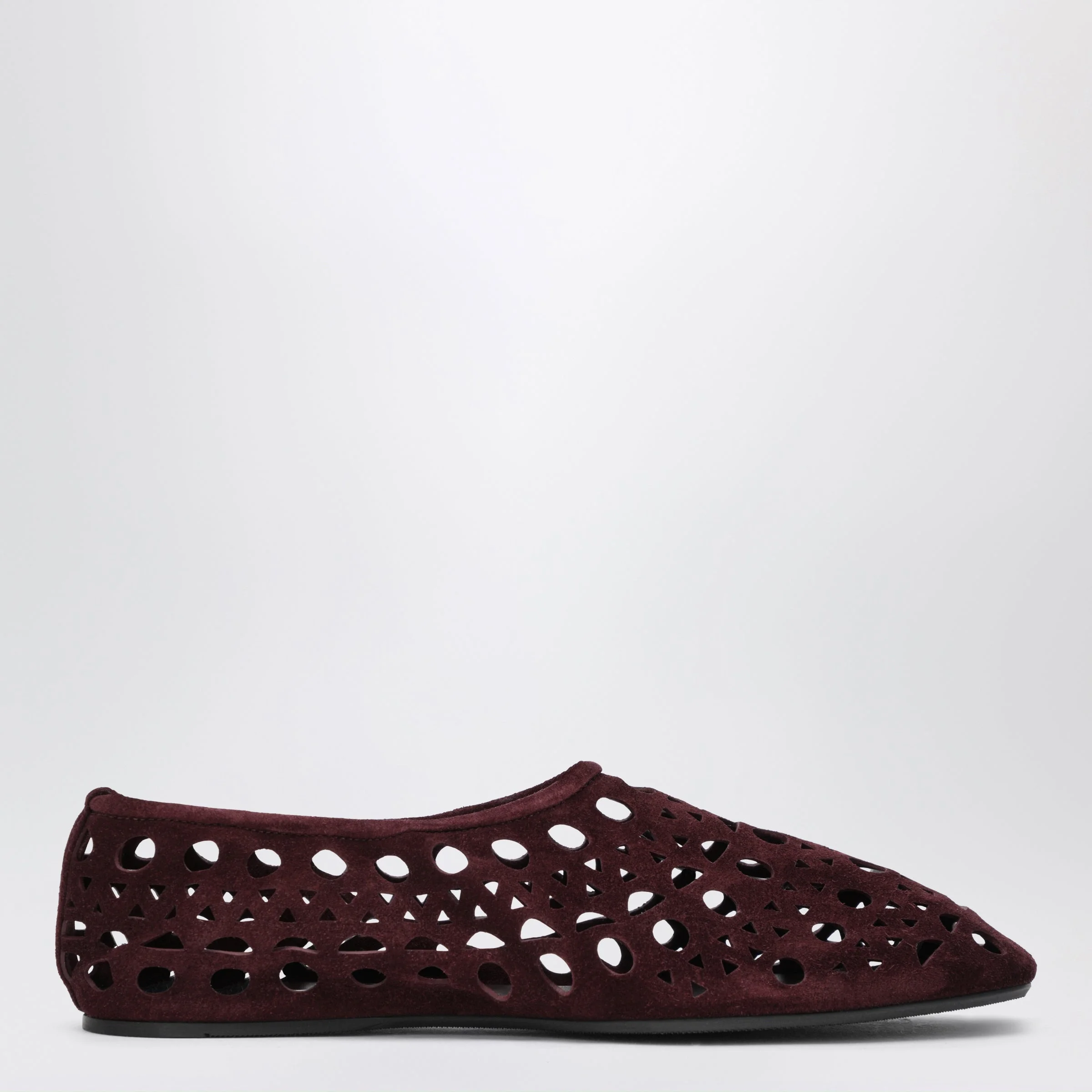 Alaia Cherry Suede Vienne Perforated Slippers Women - 1