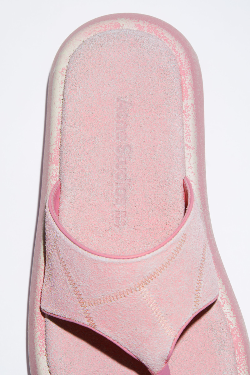 Reversed leather sandals - Blush pink 7