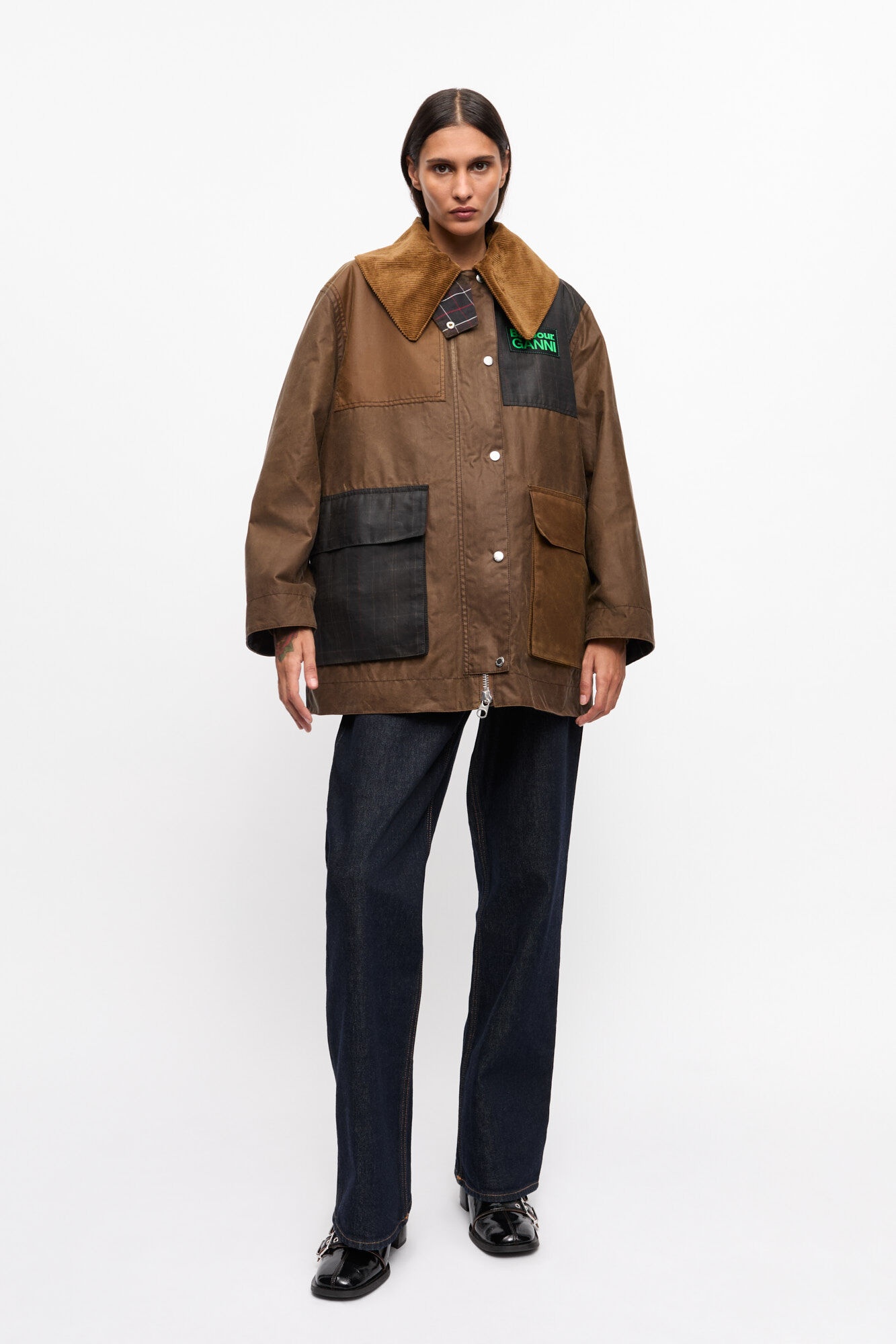 GANNI X BARBOUR WAXED DUFFLE COAT - 2