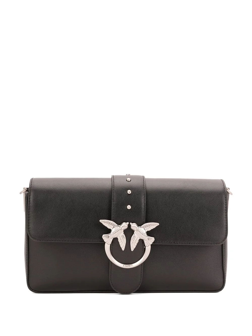 studded bird-detail leather shoulder bag - 1