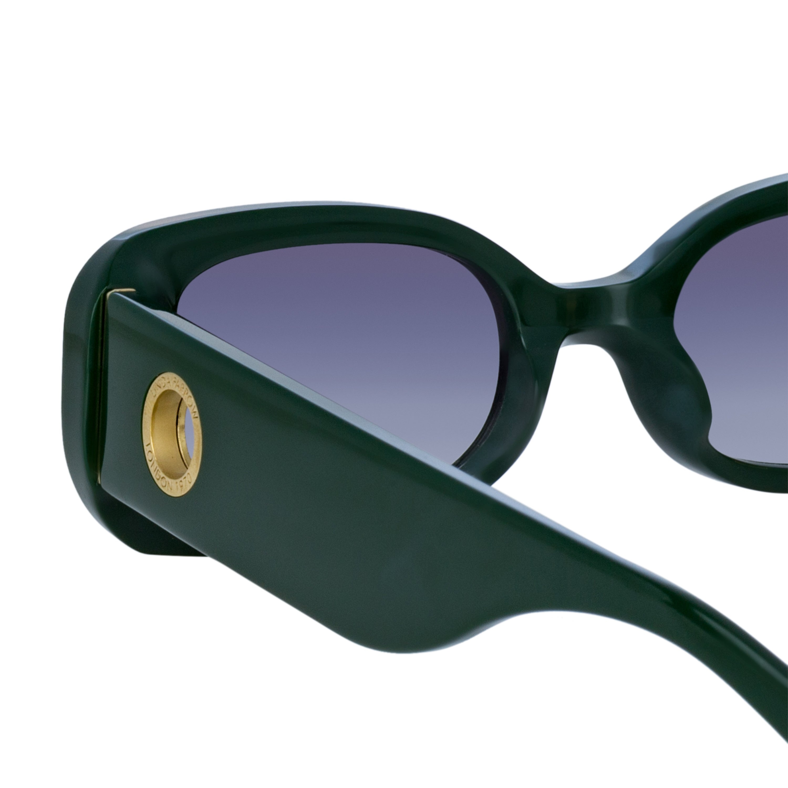 LOLA RECTANGULAR SUNGLASSES IN GREEN - 4