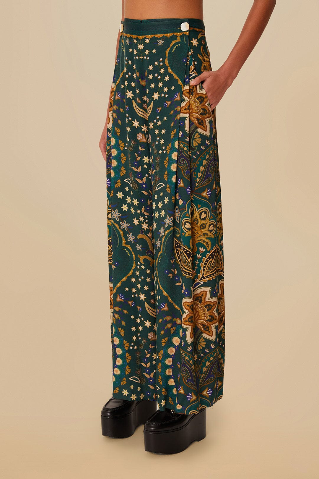Black Jaipur Lenzing™ Ecovero™ Viscose Flare Pants - 2