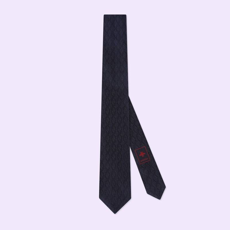 Geometric G silk jacquard tie 1