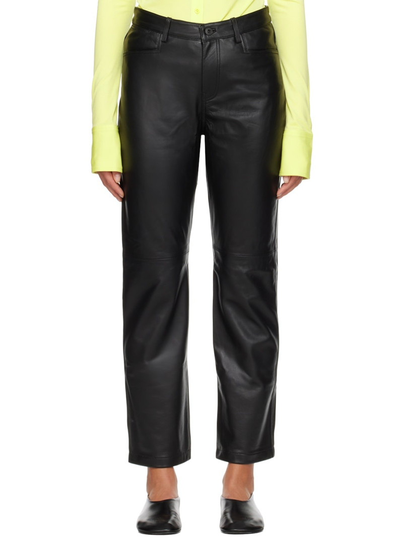 Black Proenza Schouler White Label Straight Leather Pants 1