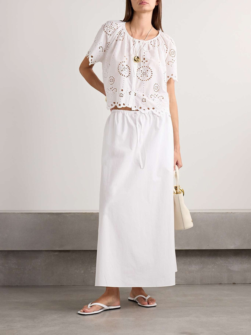 MATTEAU Organic cotton-poplin midi skirt White outlook