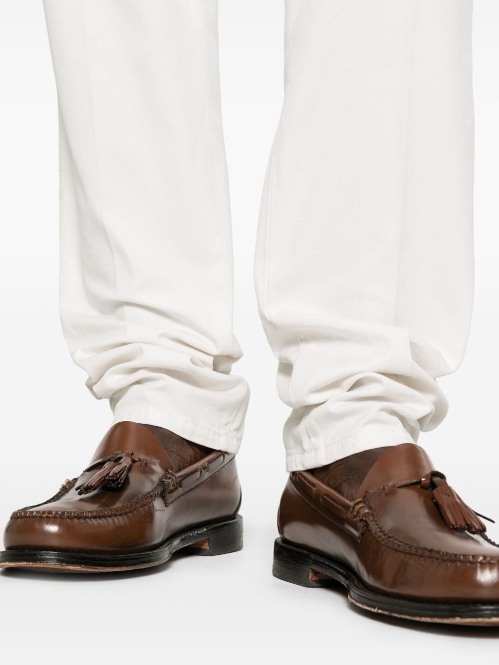cotton straight-leg trousers - 5