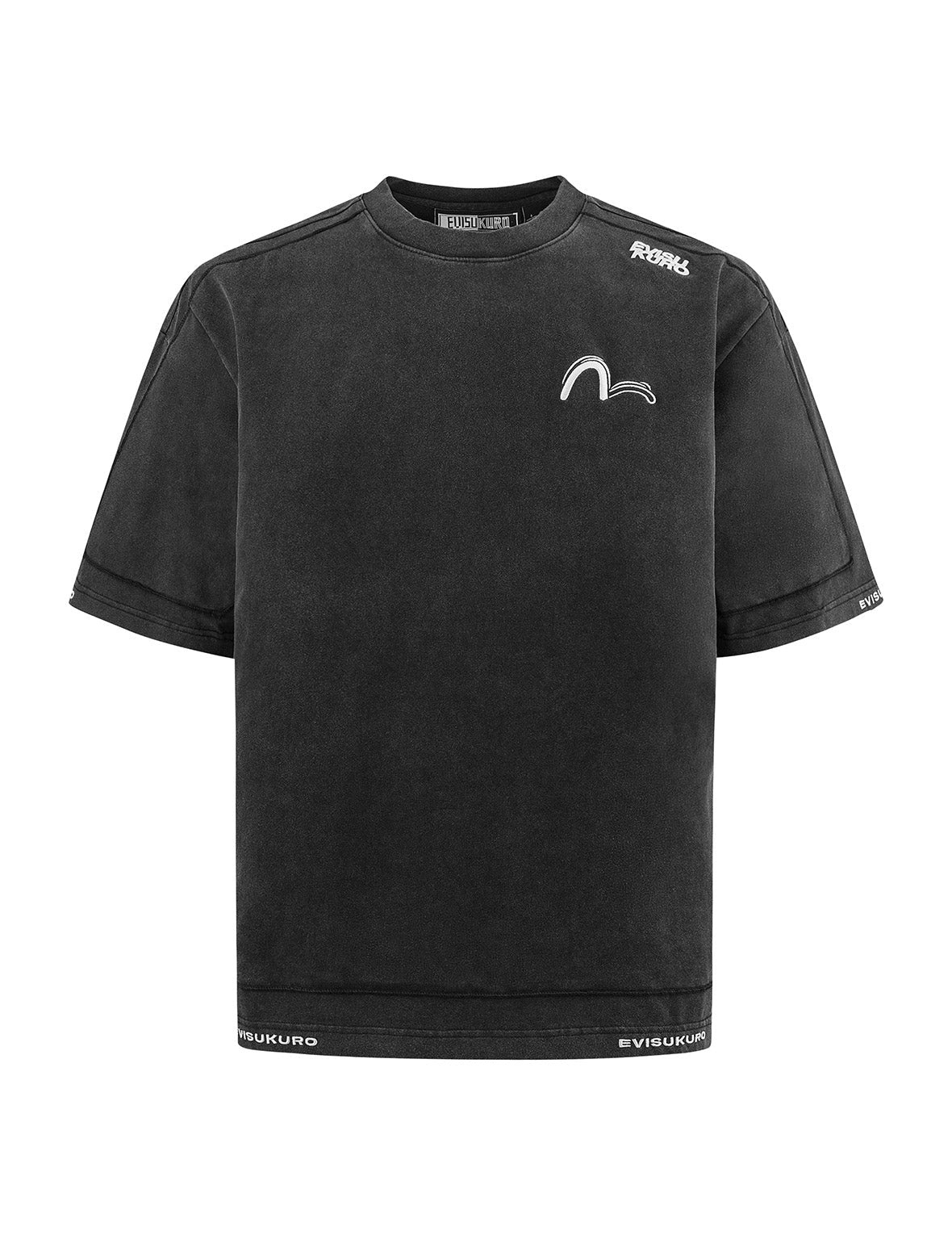 Logo and Seagull Embroidery Oversized T-shirt - 12